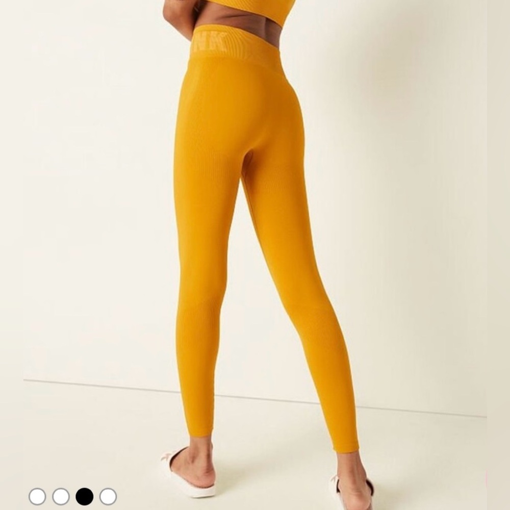 PINK Victoria's Secret Seamless High-Waist Leggings in Mustard Yellow
